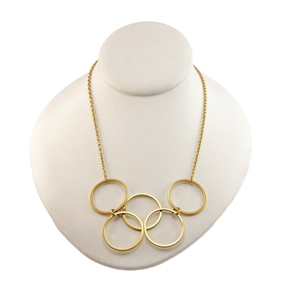 Avon Gold Tone Circle Link Necklace Statement Jewelry for Women Fashion Accessor - Picture 3 of 7